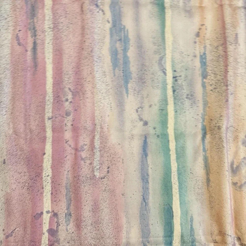 Vintage 1991 Margin Fabric 5.8 Yards 210x57 Watercolor Stripe Pastel Beach
